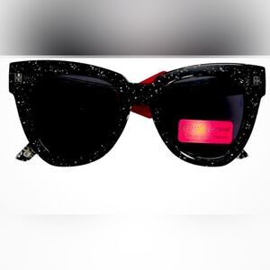 Betsey Johnson Glitter Skull, Houndstooth Sunglasses. NWT
